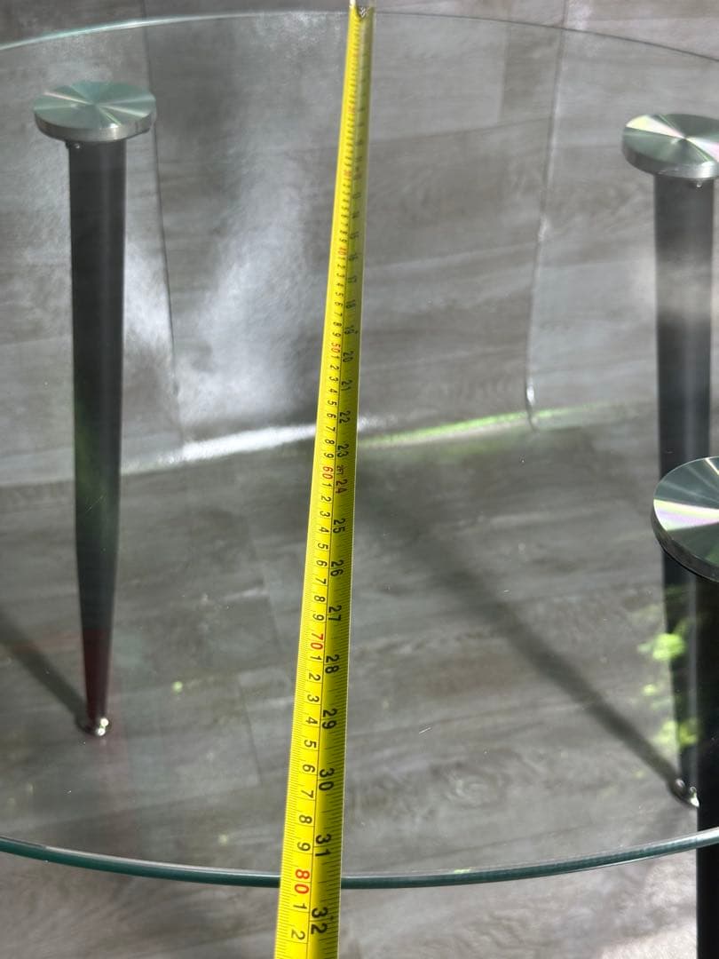 丸テーブル オシャレ 強化ガラス テーブル ラクラク組立 テーブル 新品