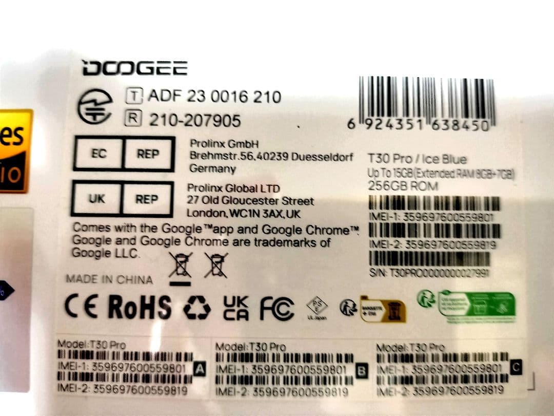 新品未開封★DOOGEE Androidタブレット T30 pro