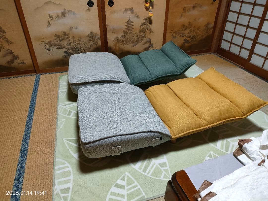 木脚付ソファ (コンフィ) リクライニングチェア　ハイバックソファ　直接引取希望