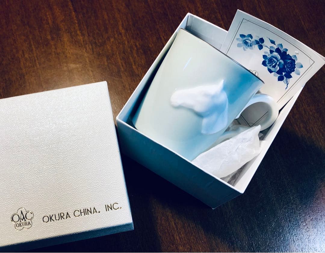 色蒔　白磁レリーフ　プラチナ　浅浮彫　馬の像　特注