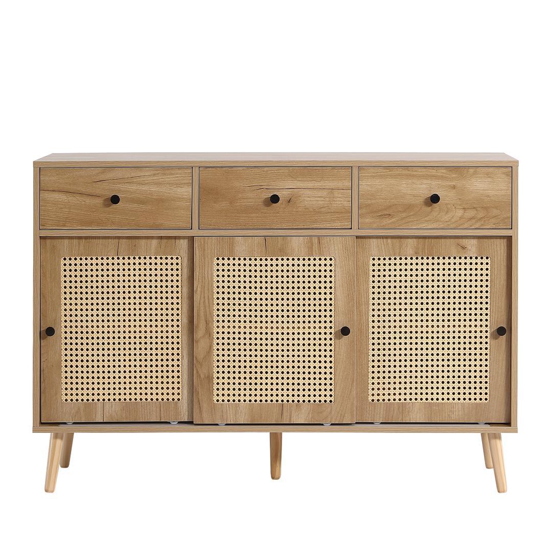 人気再入荷！サイドボード チェストラタン調　収納棚 整理タンス 北欧　収納 箪笥