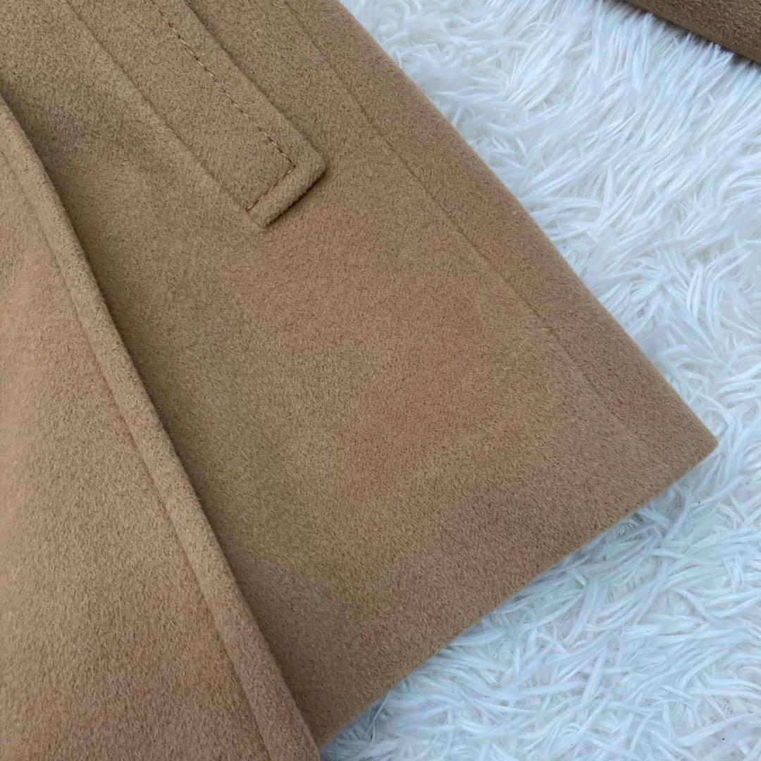 自由区 アンゴラコート キャメル 38 オフィス ダブルボタン キレイめ