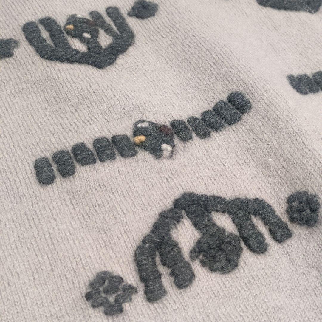 萌 MOYURU センソユニコ ウール ロングコート ポンチョ 刺繍 ゆったり