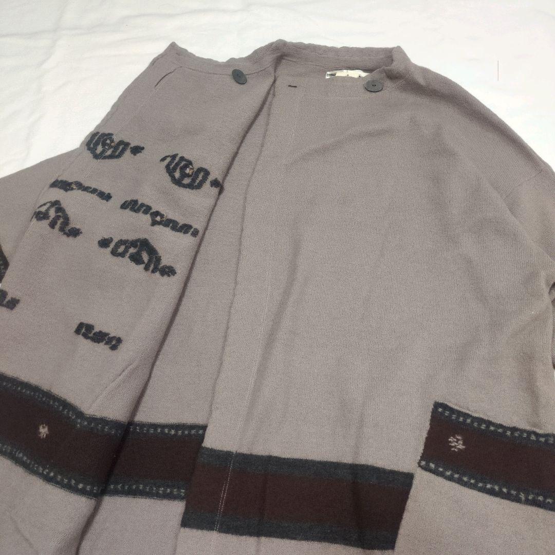 萌 MOYURU センソユニコ ウール ロングコート ポンチョ 刺繍 ゆったり