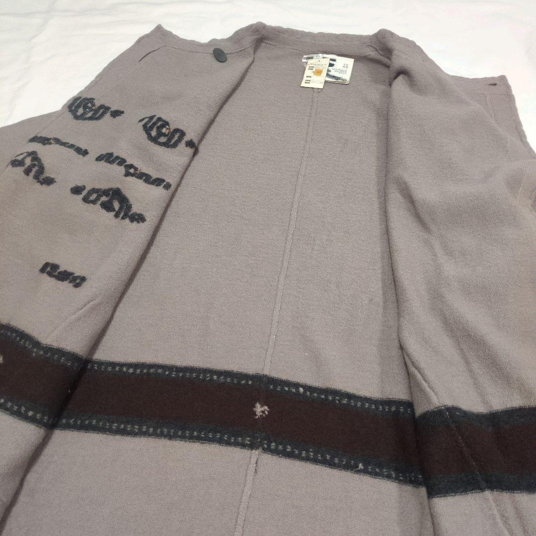 萌 MOYURU センソユニコ ウール ロングコート ポンチョ 刺繍 ゆったり