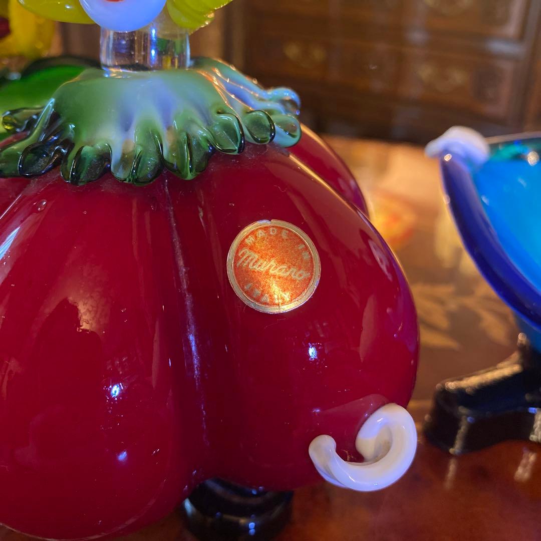 イタリア　ムラーノ　ガラス　ピエロ　3種　3体　小物置き　インテリア　レア　希少