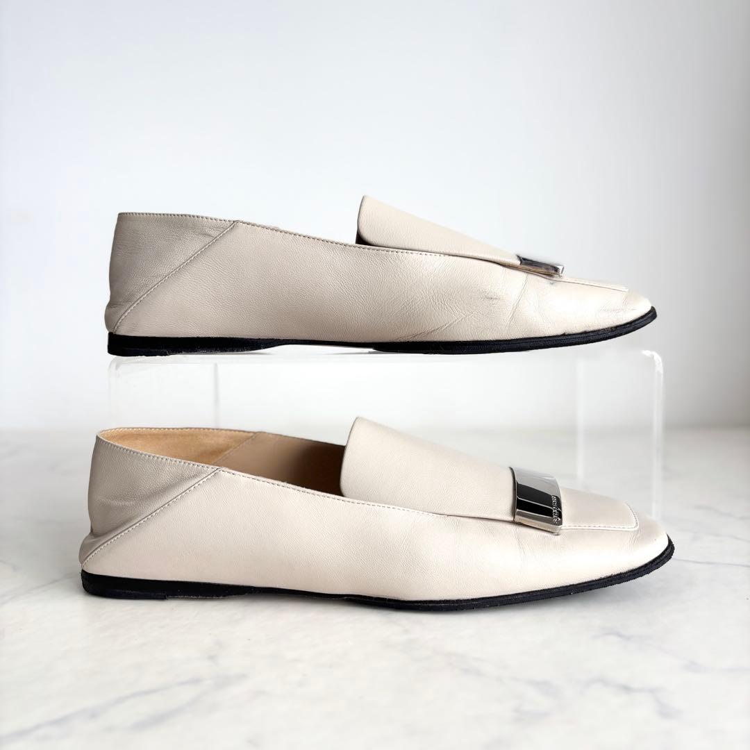 セルジオロッシ 37.5 SR1 SLIPPERS フラットシューズ チョーク