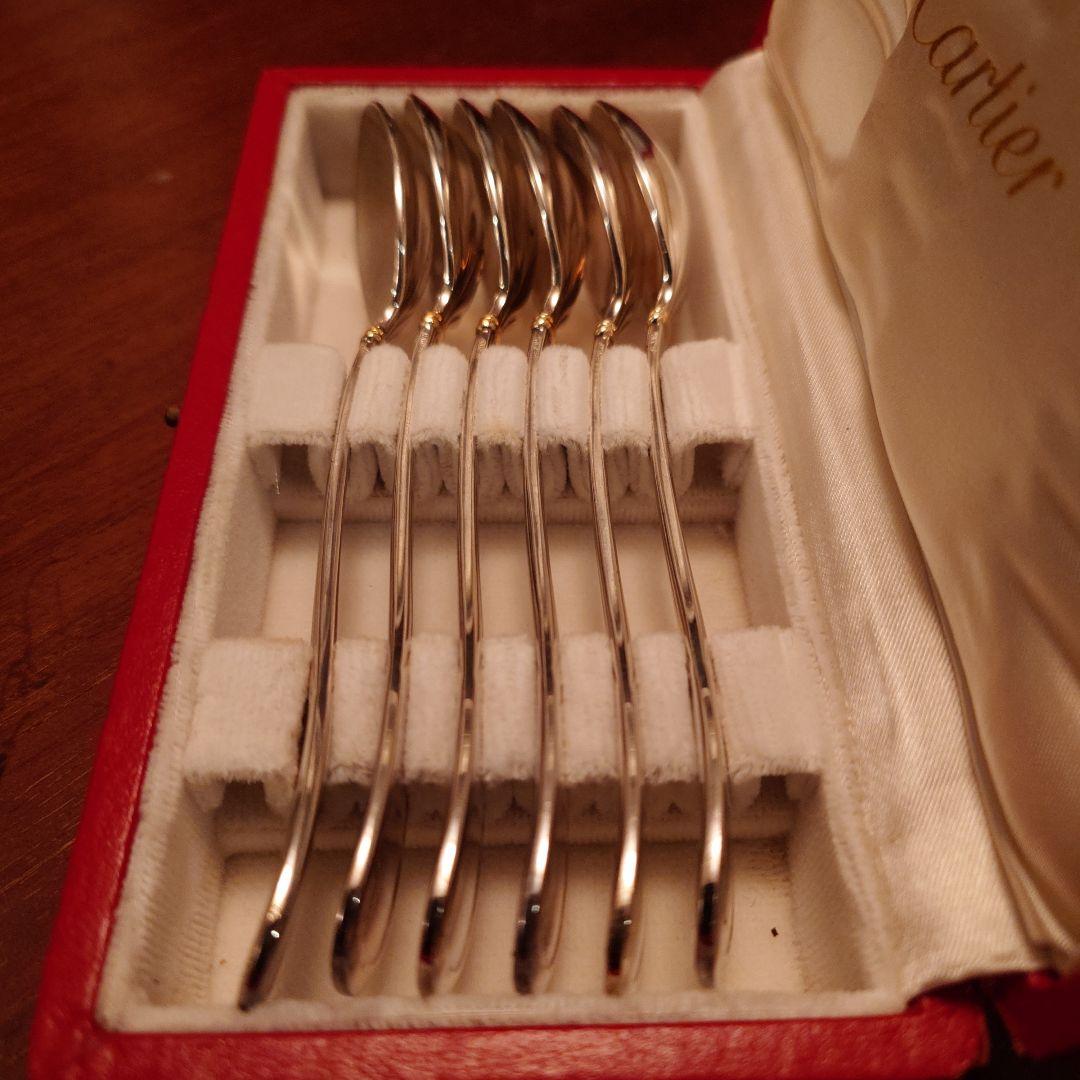 Cartier スプーン 6本セット 赤いケース付き
