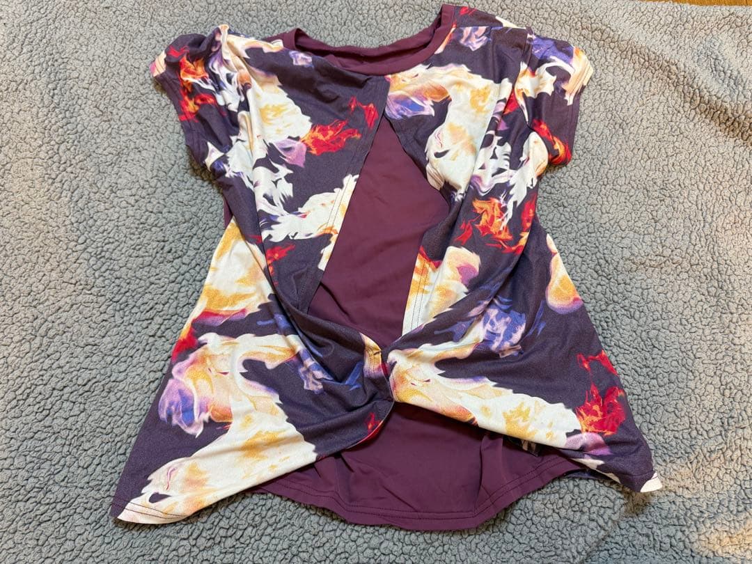 Admiral 紫花柄ショートスリーブウェア
