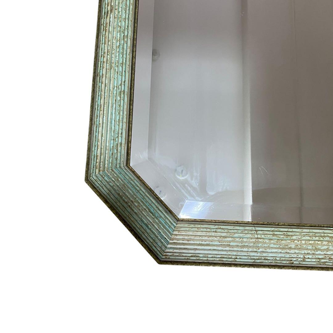 【美品】トスカーナイタリア製　八角形ウォールミラー鏡姿見ヴィンテージアンティーク