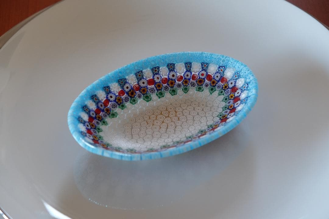 ベネチアンガラス ミルフィオリ プレート 皿 江波冨士子/黒木国昭/藤田喬平