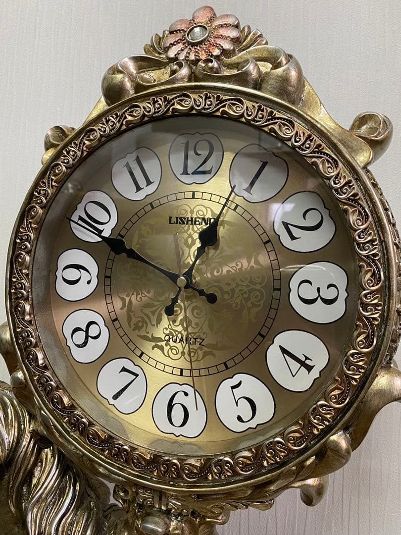 最終値下げ‼️*785　QUARTZ LISHENG 置き時計　馬の親子