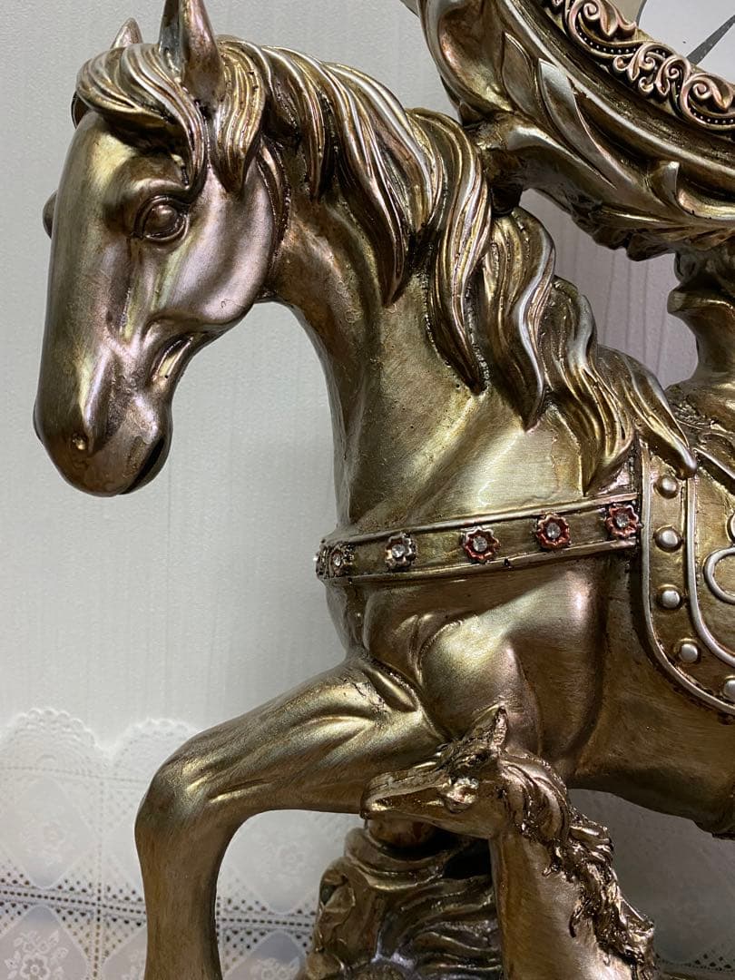 最終値下げ‼️*785　QUARTZ LISHENG 置き時計　馬の親子