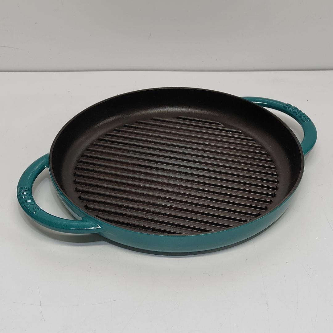 美品 staub ストウブ ピュアグリル 26cm ミント 鍋 m1195
