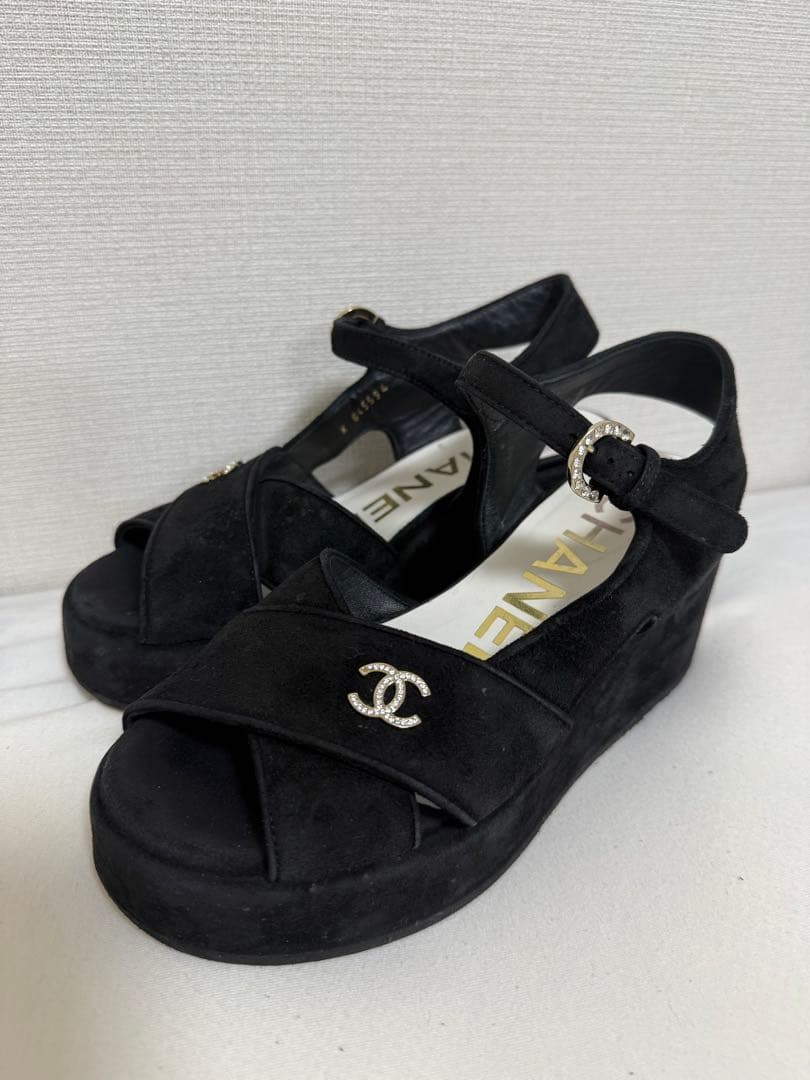 シャネル CHANEL ココマーク サンダル ウェッジソール 36C 23.5