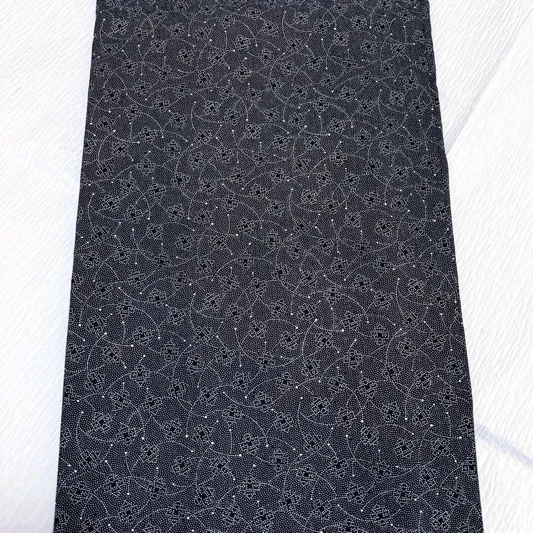 【美品✨】洗える着物　小紋　黒色　弥次郎兵衛文様　トールサイズ　小桜柄　袷　G1