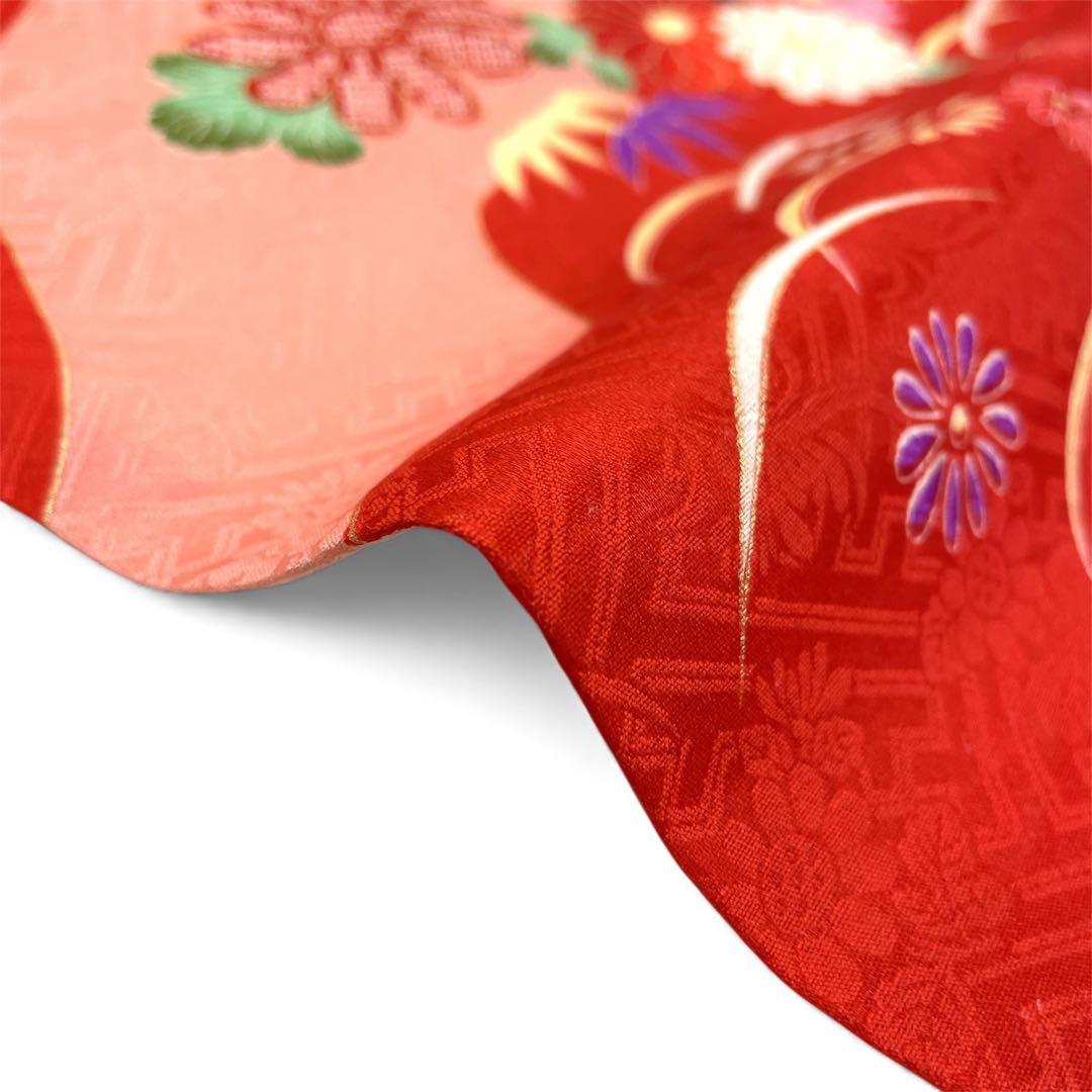 ◎mk-3497　七五三　女の子　着物・襦袢・帯揚げセット　3歳　　12-15