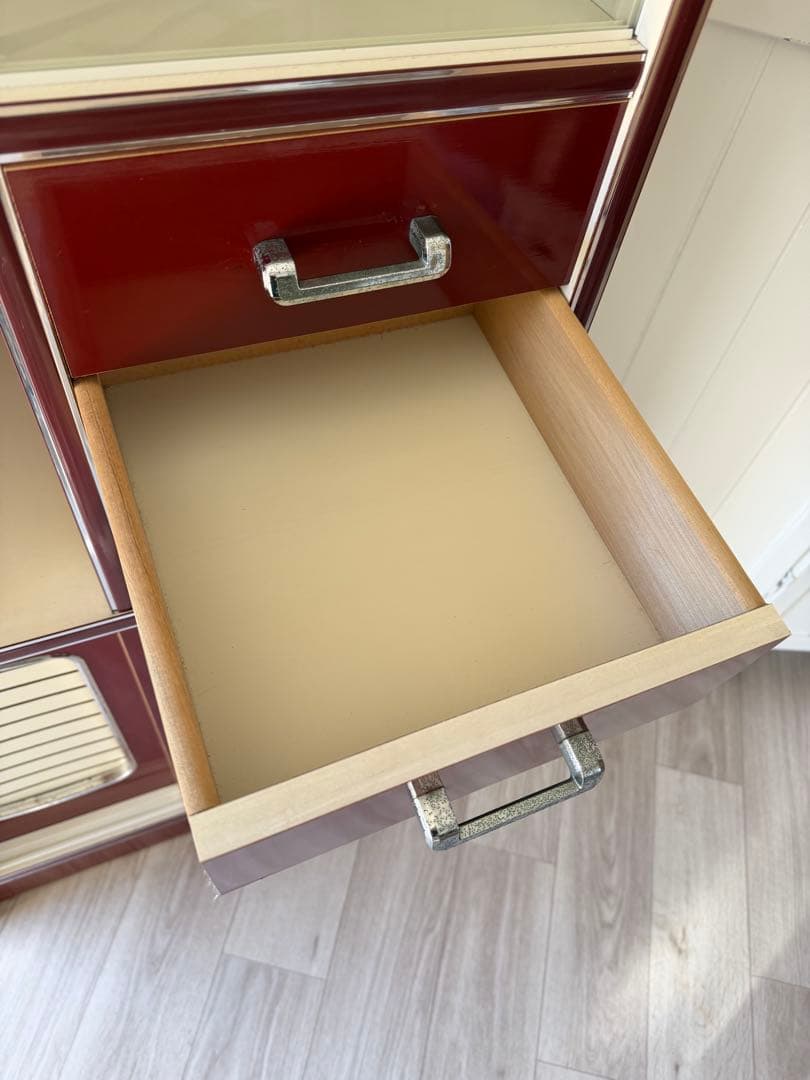 sion 昭和レトロ レトロポップ 食器棚 ガラスキャビネット 木製