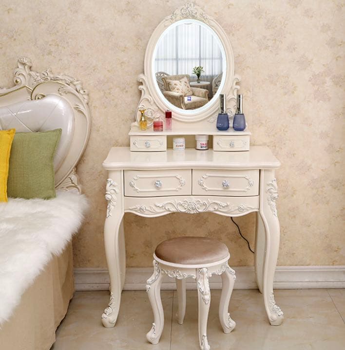 調節可LEDミラースツール シルバー ゴールド