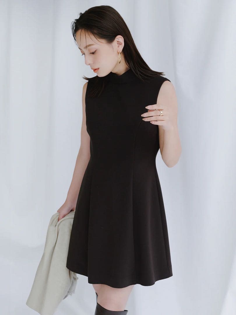 ❤️美品 正規品❤️anuansカットジョーゼットミニワンピースブラウンM