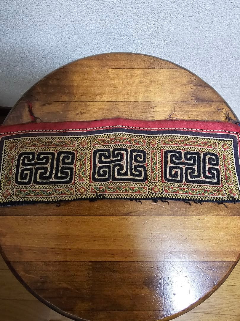 黒 モン族　襟　藍染　インディゴ　刺繍　ハンドメイド　9点
