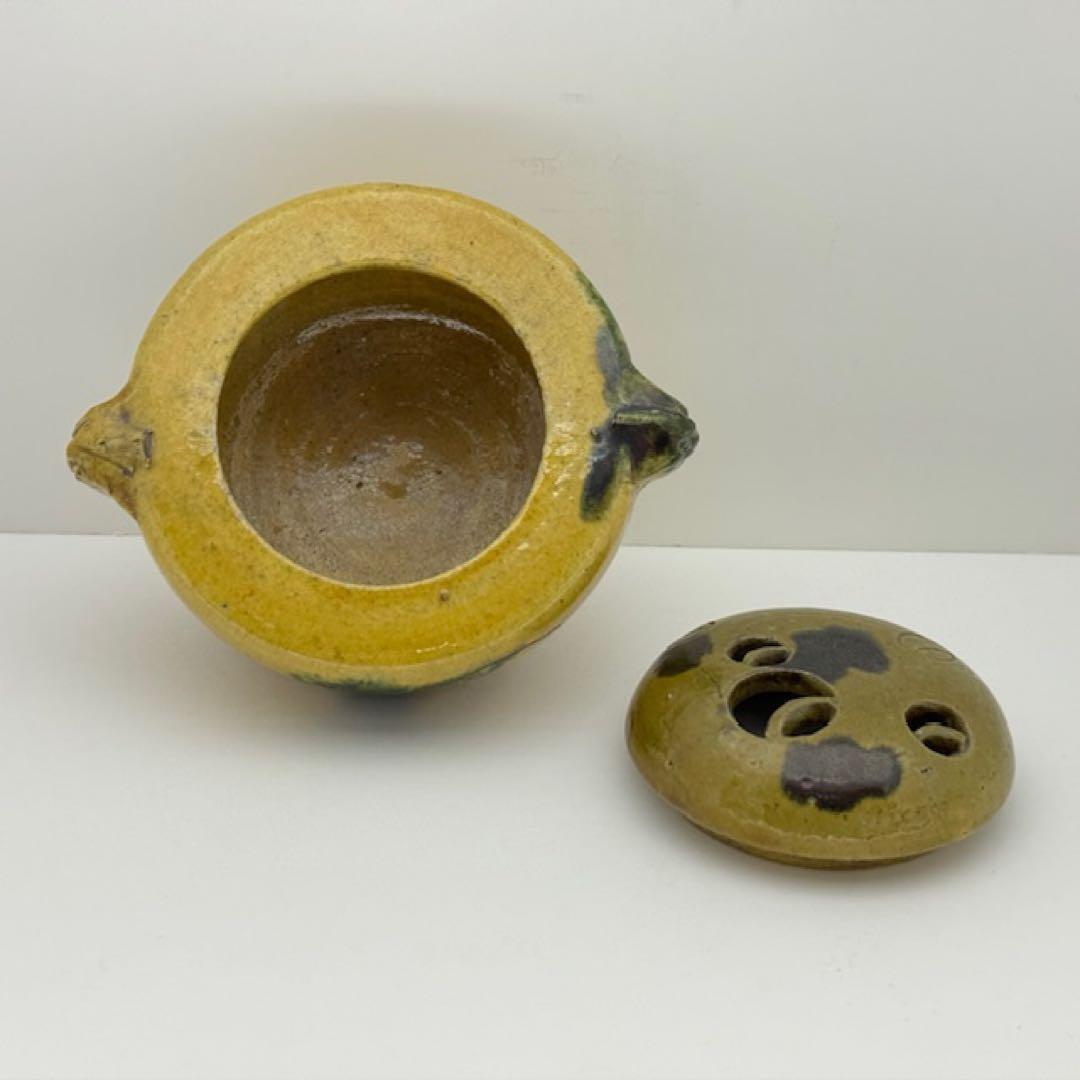 白井半七 黄瀬戸写 香炉 共箱