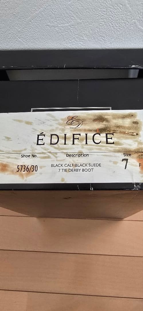 CHEANEY レザーxスエード　コンビ　ブーツ 黒　サイズ7　25.5相当