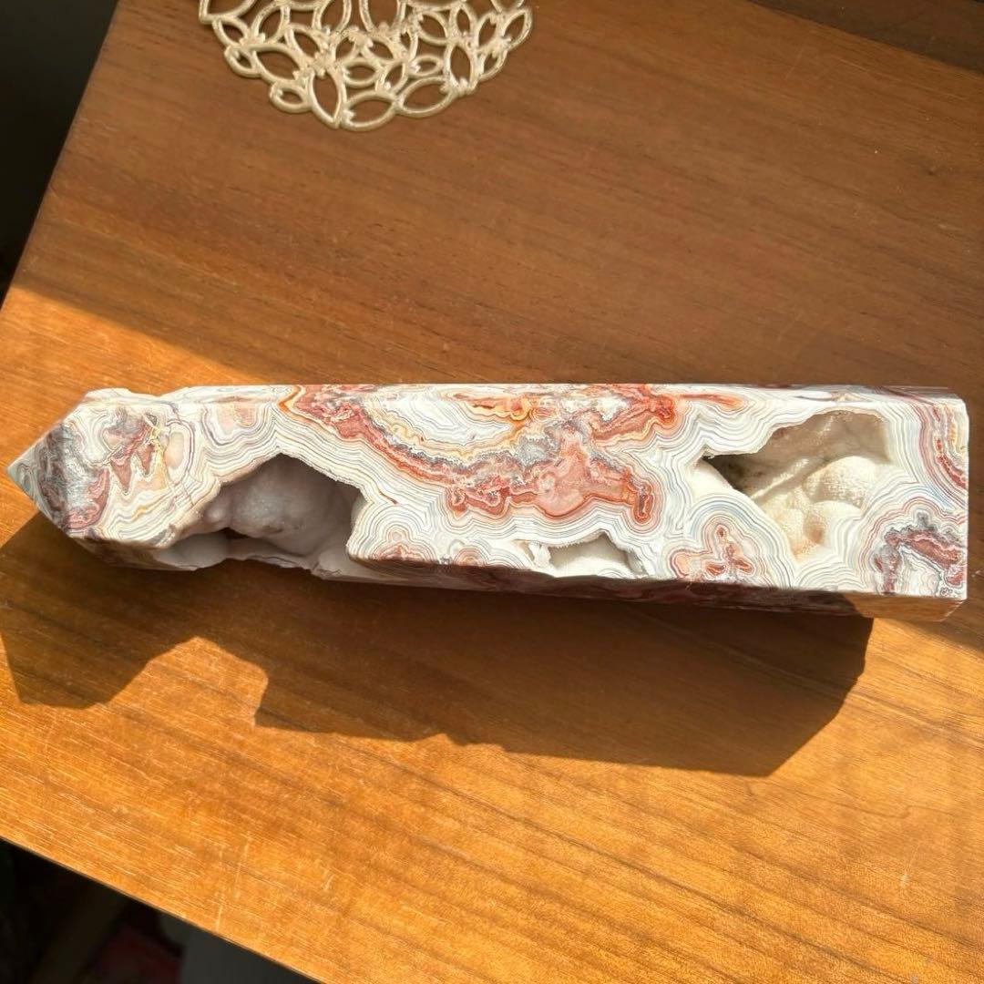 高品質 天然石 メキシカンクレージーレースアゲート タワー約23センチ