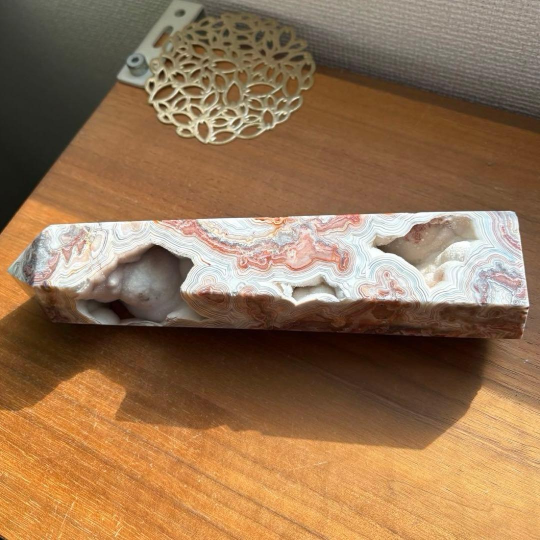 高品質 天然石 メキシカンクレージーレースアゲート タワー約23センチ