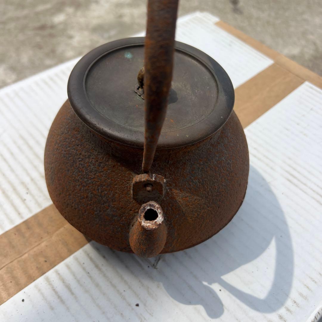 古董　龍文堂　鉄瓶　土瓶　やかん　急須　直接火かけ　サビ