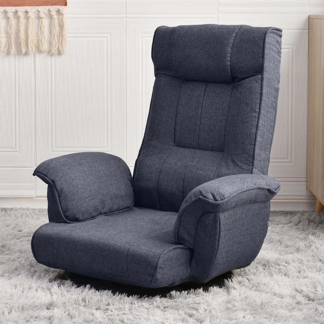 回転式座椅子 肘掛け ハイバック 座いす リクライニング 1人掛けソファー 椅子