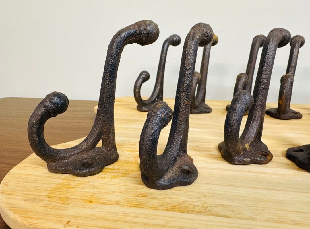アンティーク調 鋳鉄フック ×12個セット