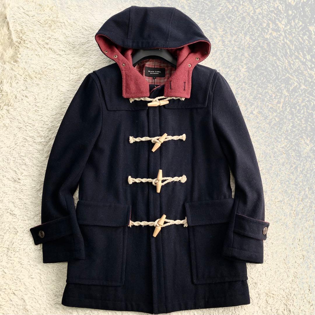 美品 バーバリーブラックレーベル ダッフルコート ノバチェック Mサイズ ウール
