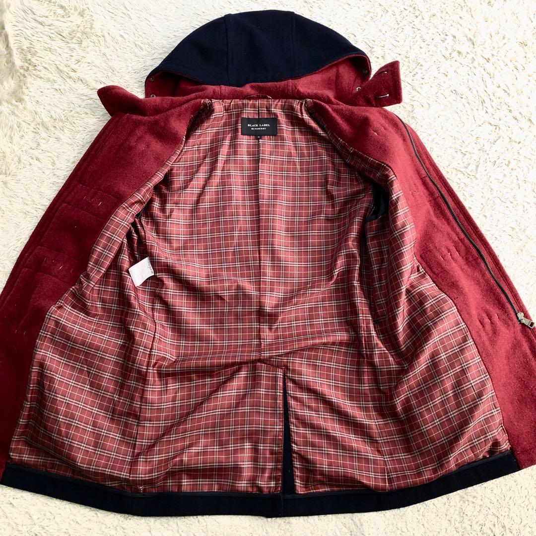 美品 バーバリーブラックレーベル ダッフルコート ノバチェック Mサイズ ウール