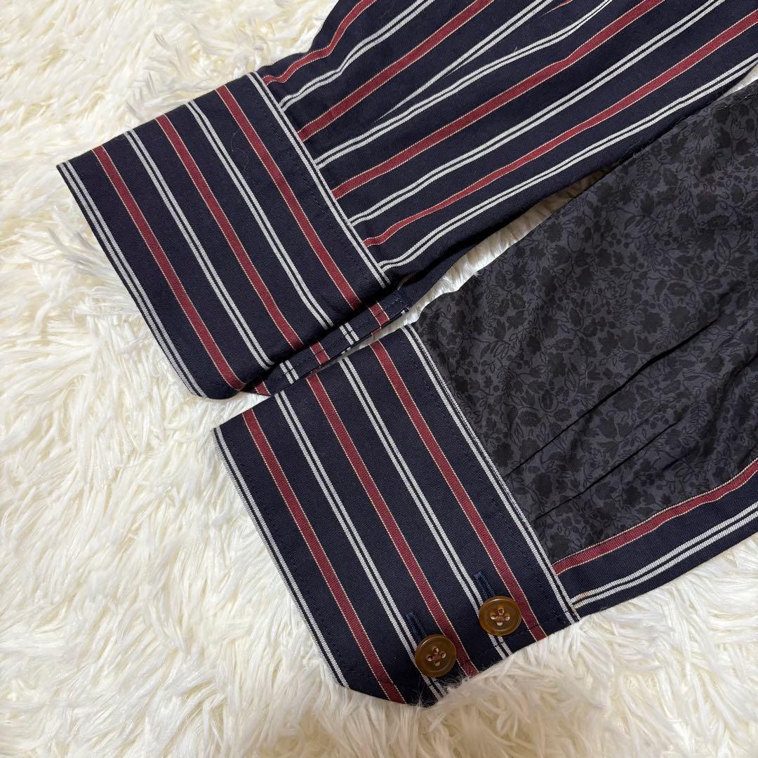 ヴィヴィアンウエストウッド 変形シャツ ブラウス 花柄 ストライプ柄