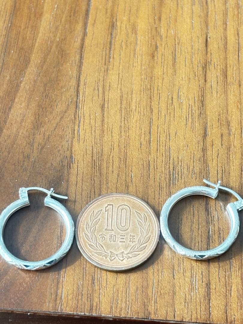 メキシコ タスコ製 Taxco シルバー925 総柄デザインフープピアス