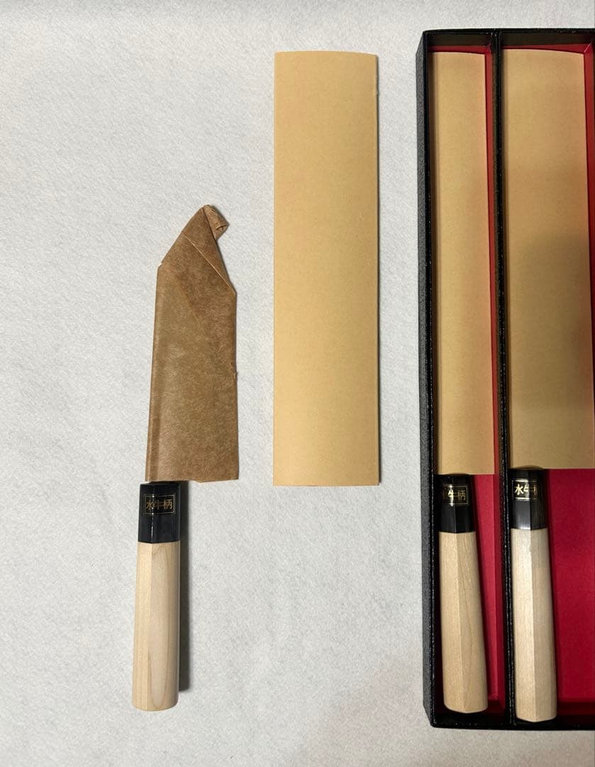 實光 水牛柄 和包丁 三本揃 刺身包丁 三徳包丁 出刃包丁 高級 御料理包丁