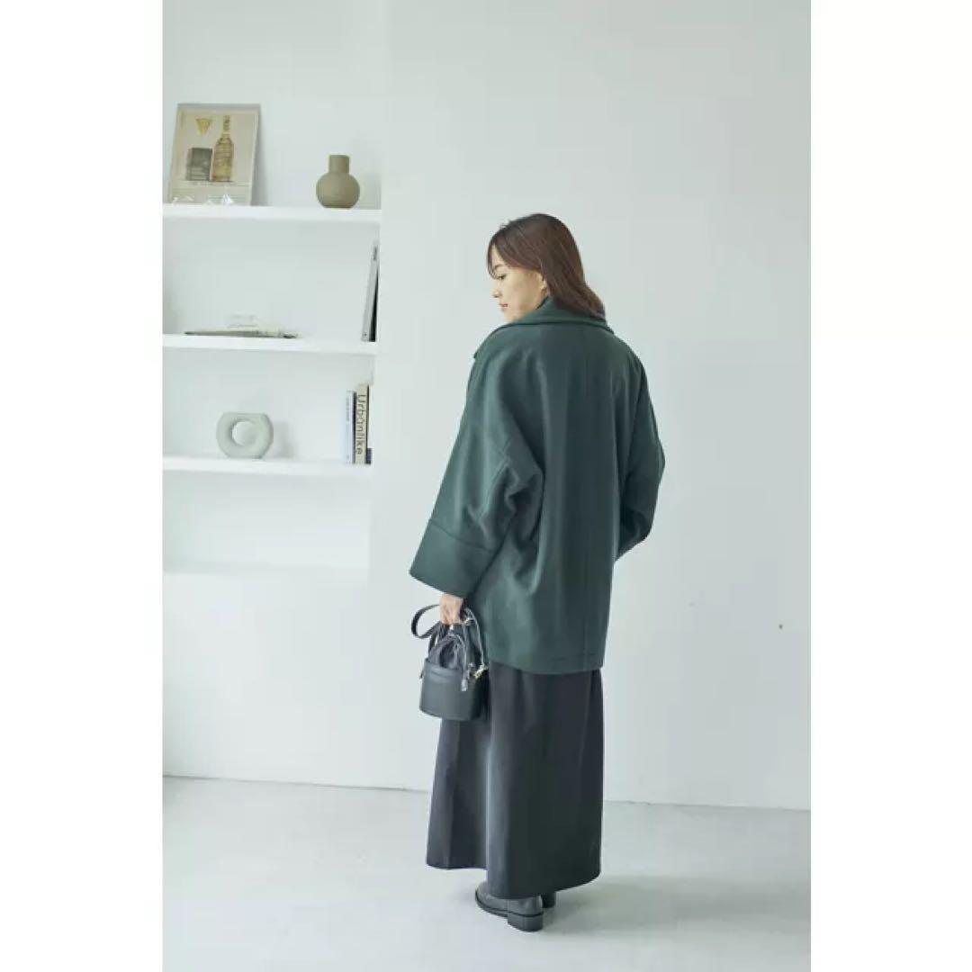 未使用　カレンソロジー　メルトン　コクーン　ピーコート　グリーン