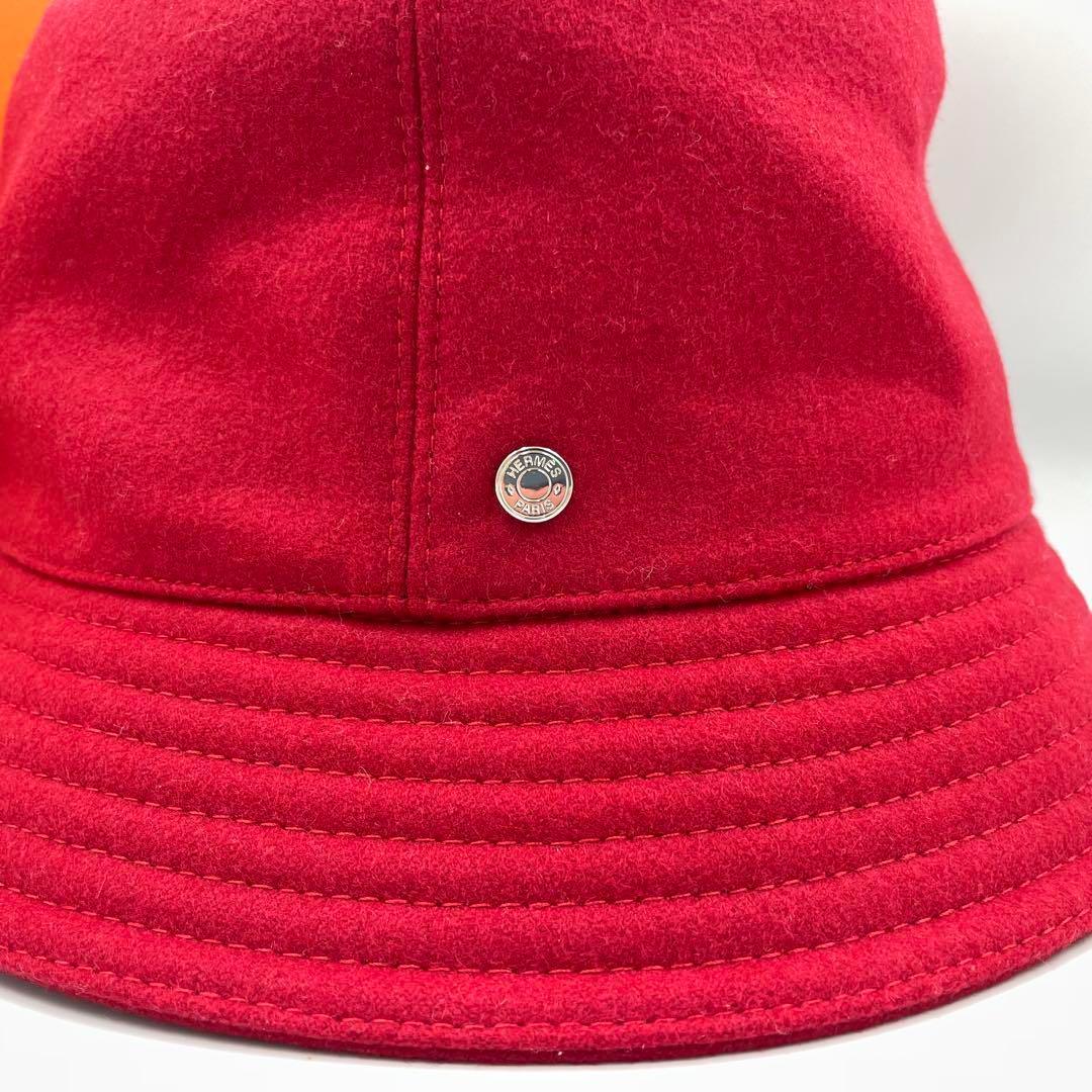 鑑定済・極美品★エルメス　カシミヤ　カルヴィ　バケットハット　セリエ　57