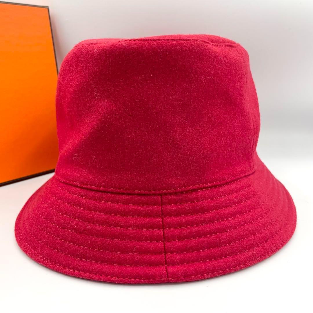 鑑定済・極美品★エルメス　カシミヤ　カルヴィ　バケットハット　セリエ　57