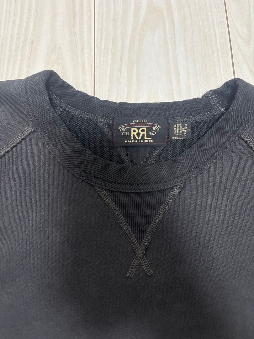 RRL ブラック クルーネック トレーナー