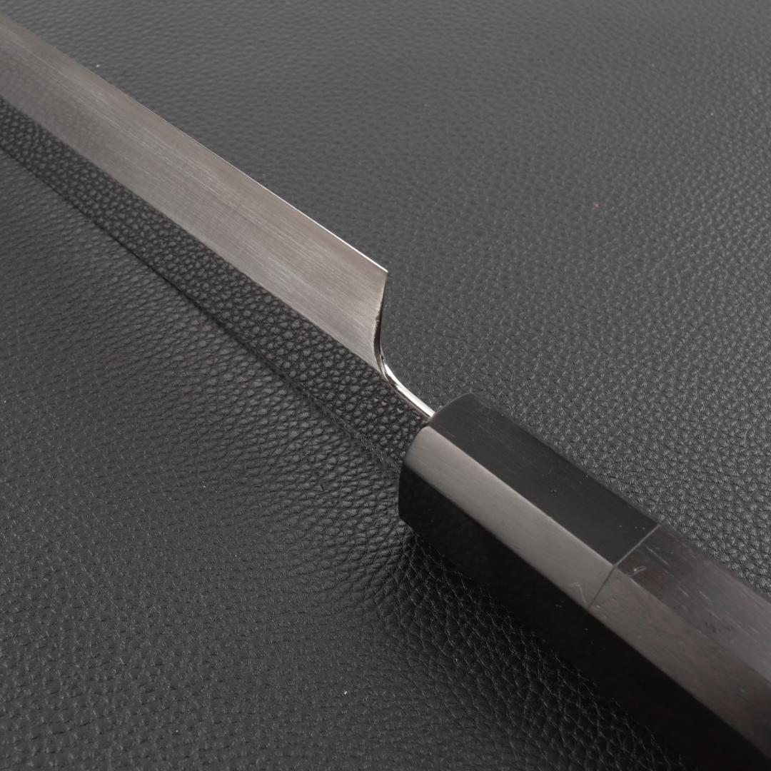10994フグ引 柳刃包丁 尺寸 鏡面仕上げ 刃は究極の切れ味 黒檀黒水牛八角柄