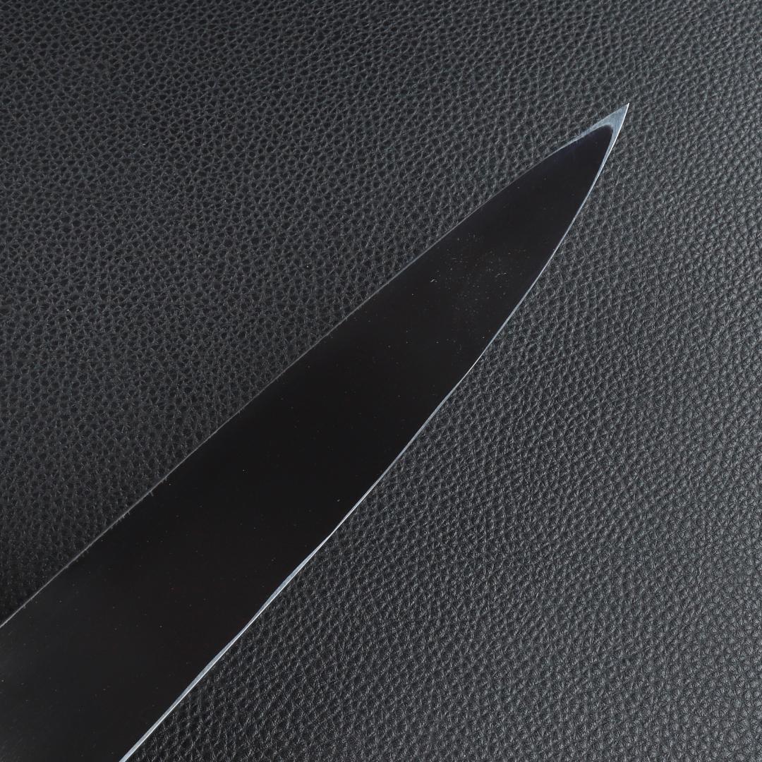 10994フグ引 柳刃包丁 尺寸 鏡面仕上げ 刃は究極の切れ味 黒檀黒水牛八角柄