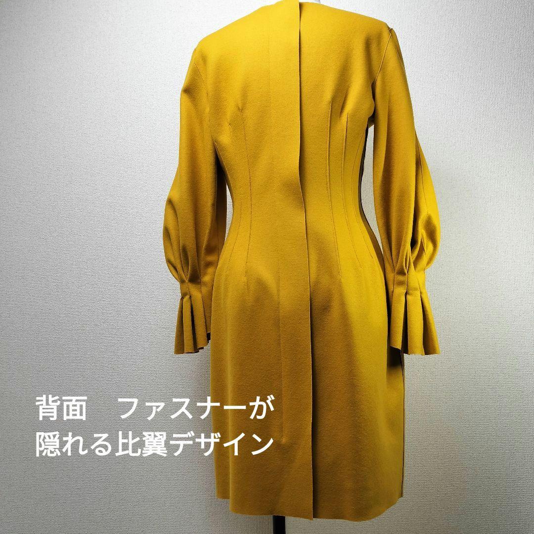 ランバン　LANVINCOLLECTION　ボリュームスリーブワンピ　マスタード