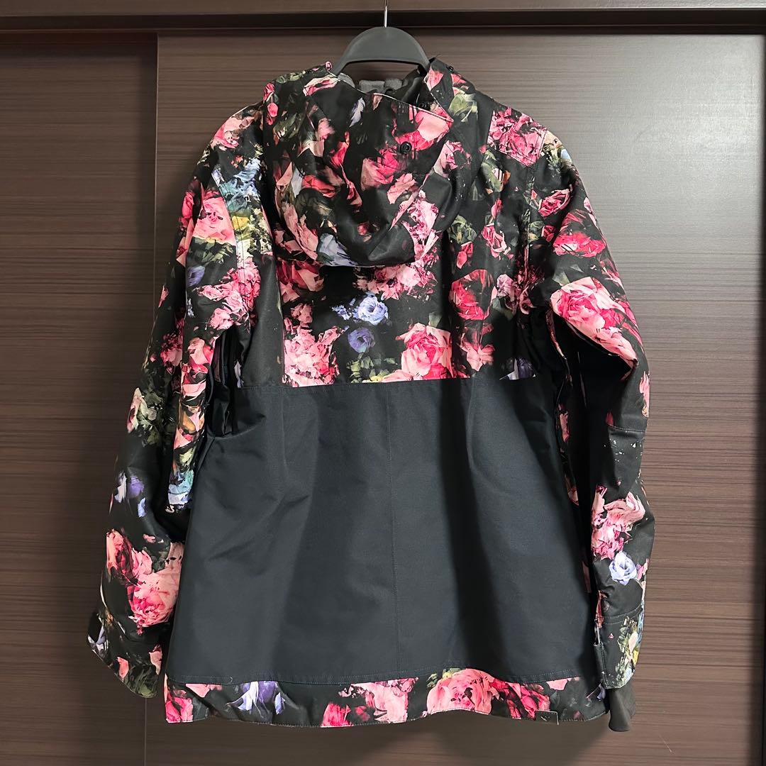 【美品】ROXY スノーウェア 花柄 ハーフジップ Lサイズ・ピンク