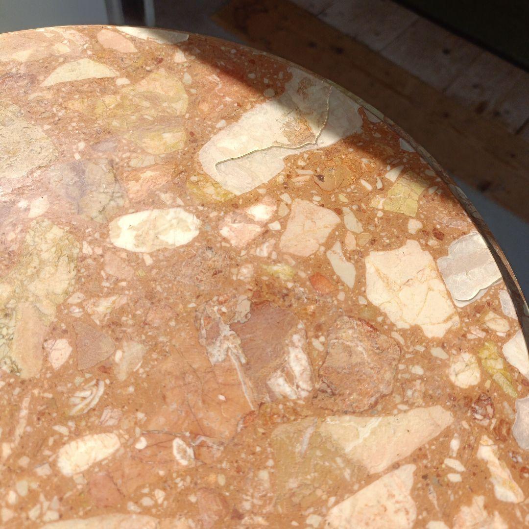 myne　イタリア　猫脚　大理石/オニキス　丸型　花台　サイドテーブル