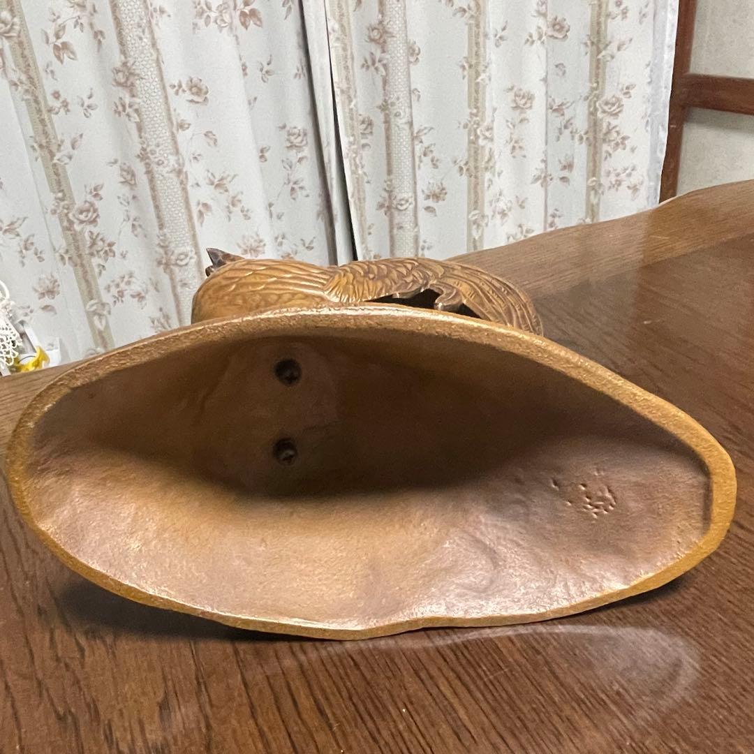アンティーク　金属製　鶏置物