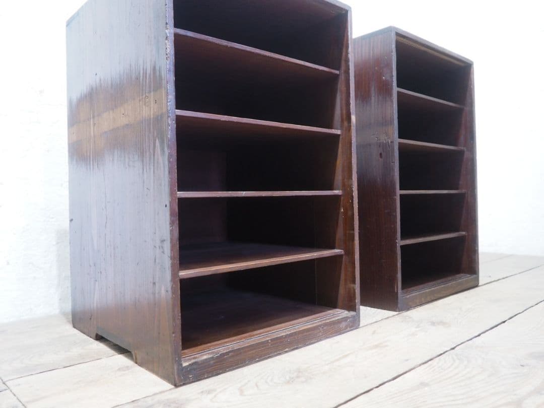 1217 2台セット　レトロな収納棚　飾り棚　本棚　ケース　古家具　アンティーク