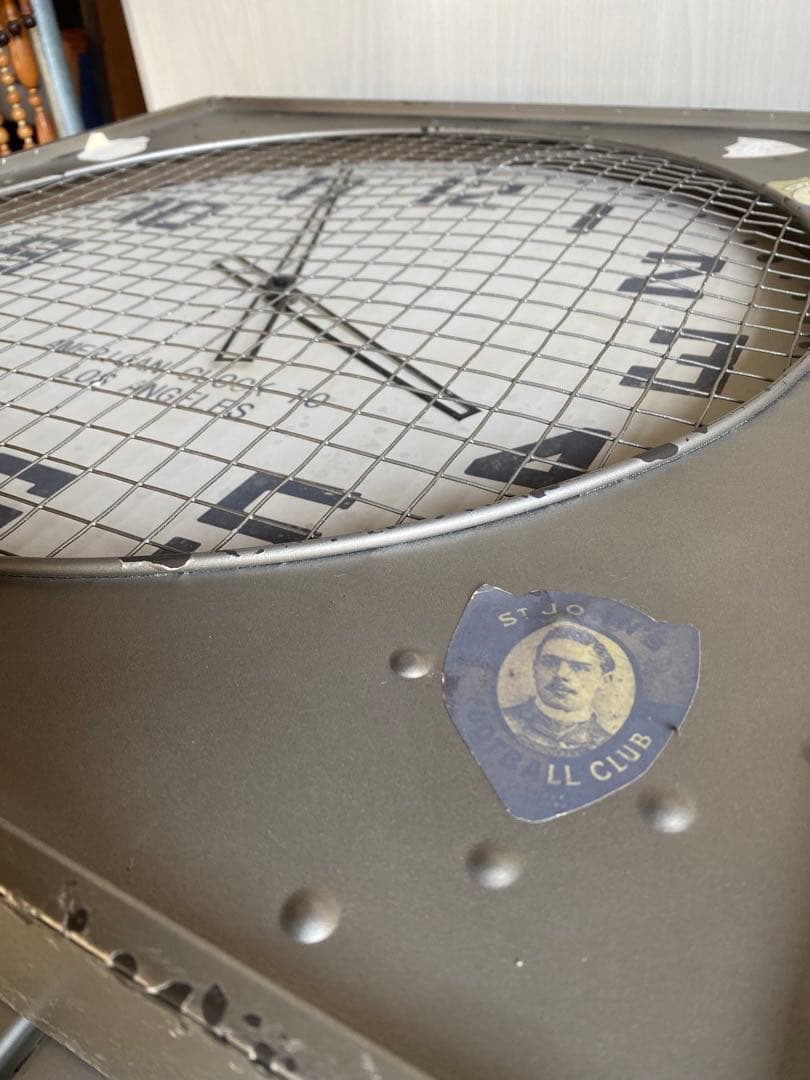 掛時計　ヴィンテージ　特大掛時計　鉄製　メッシュ