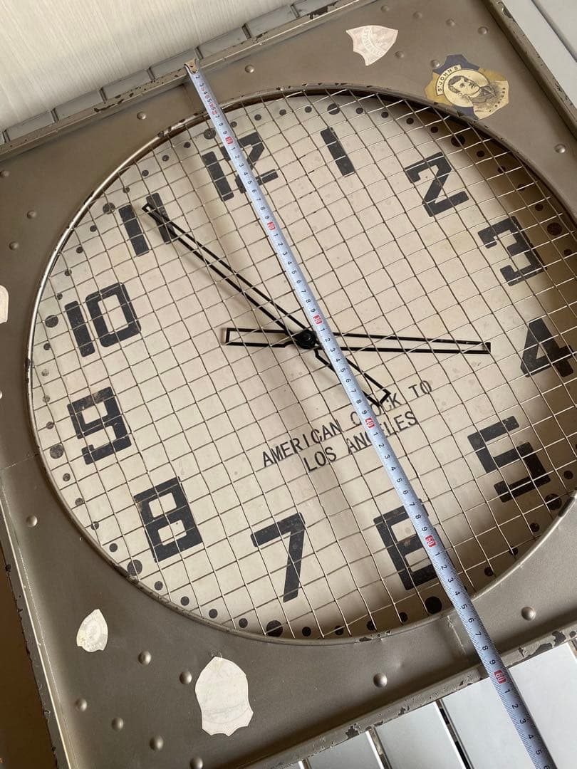 掛時計　ヴィンテージ　特大掛時計　鉄製　メッシュ